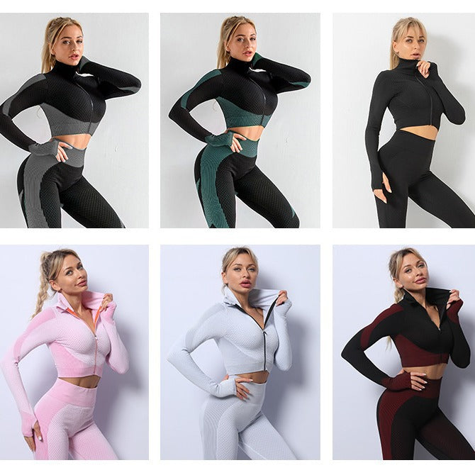 Long-Sleeve Seamless Fitness Set