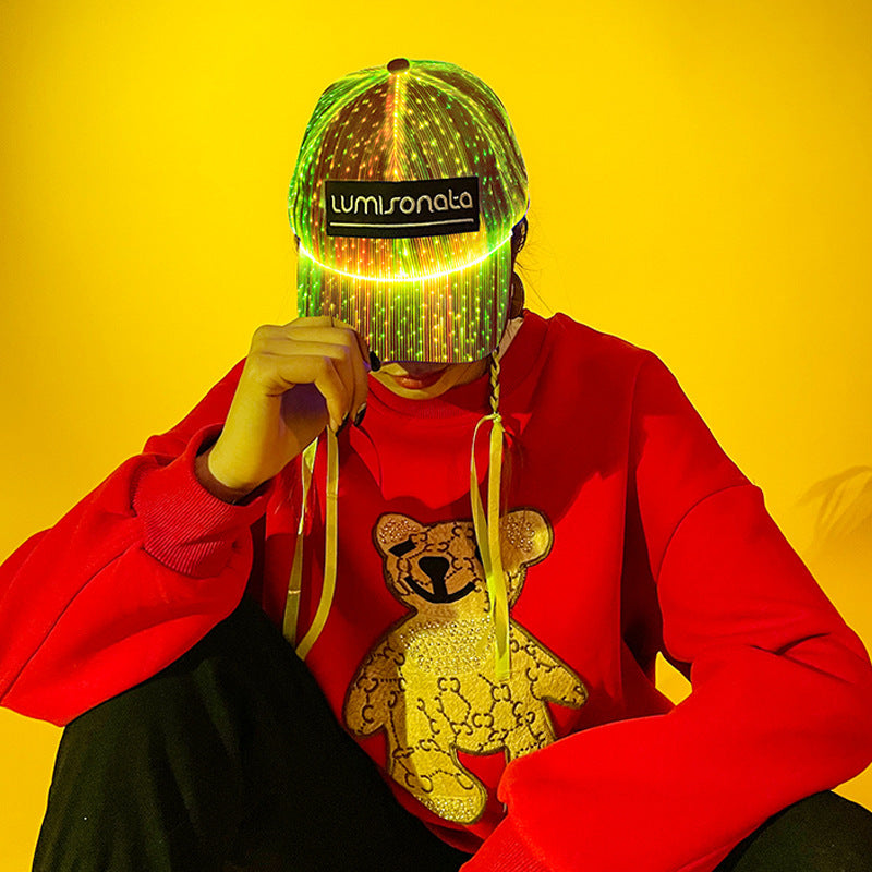 LED Luminous Peaked Hat Nightclub Dance Optical Fiber Aid