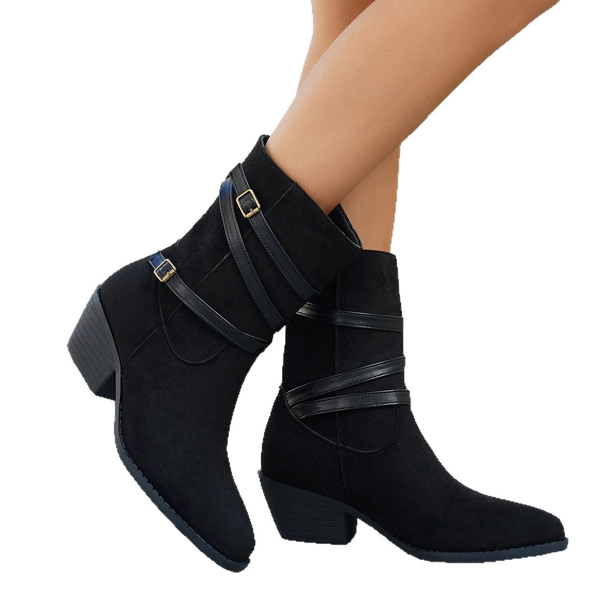 Cotton Low-cut Vintage-style Boots