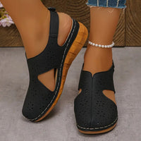 Breathable Velcro-Strap Wedge Sandals