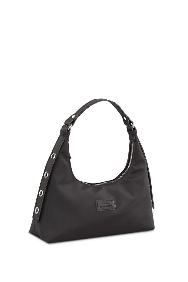 Black Baguette Shoulder Bag For Women