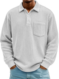 Casual Corduroy-striped Top