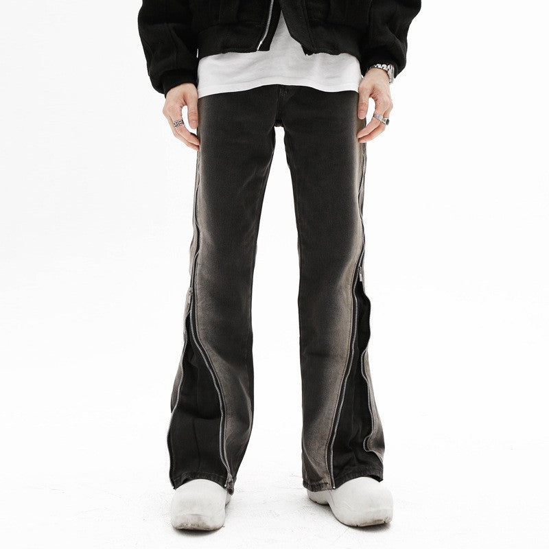 Design Zipper Straight-leg Trousers