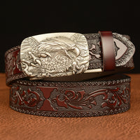 Carved Eagle Automatic Buckle Belt