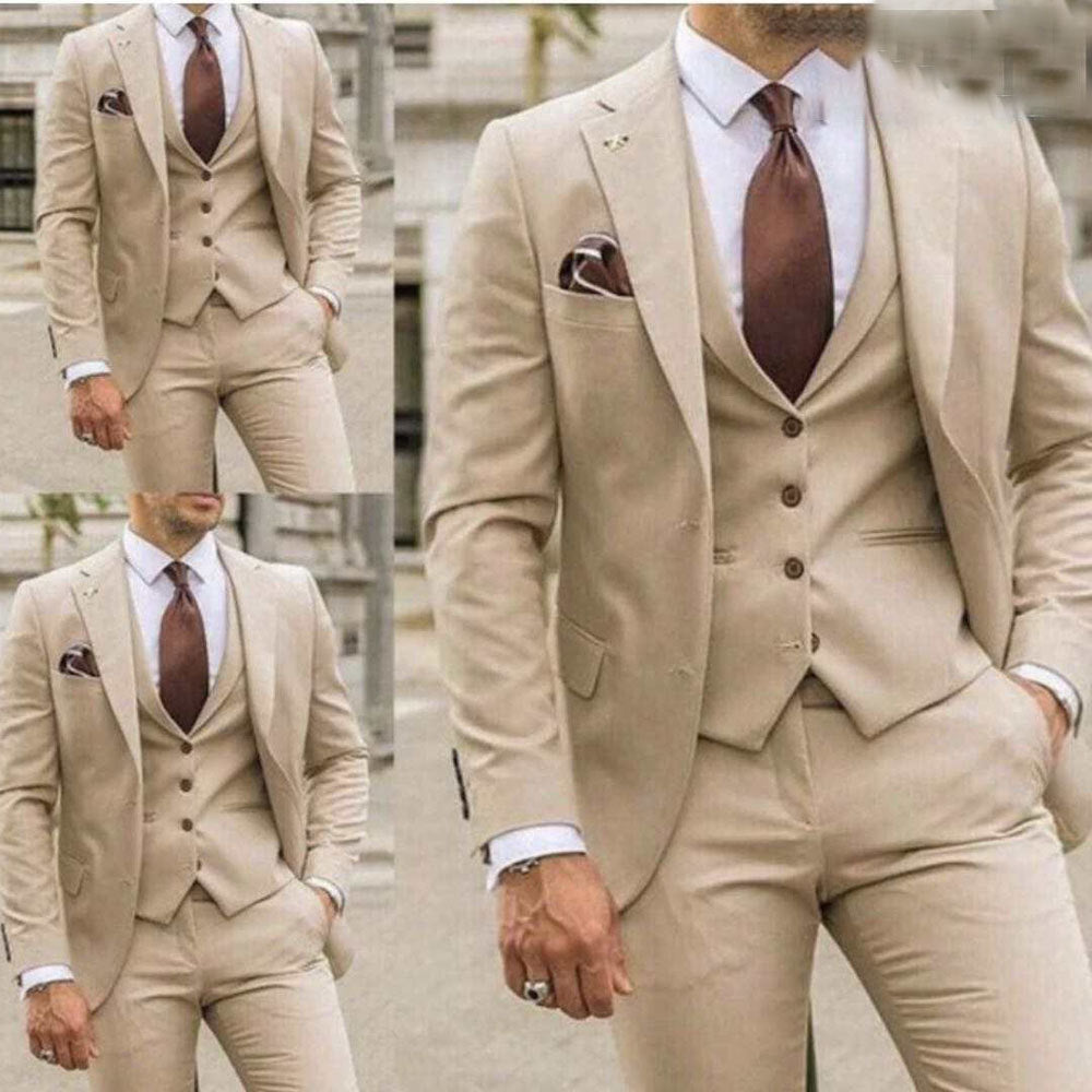 Three-piece Slim-fit Dovetail Groom Dress