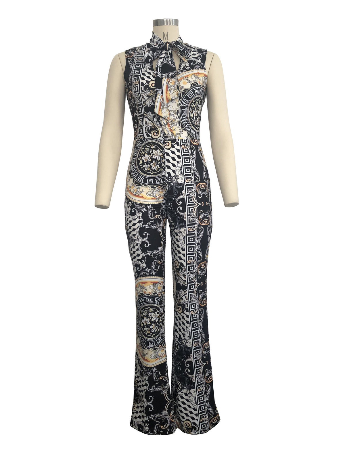Printed sleeveless jumpsuit