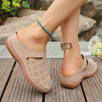 Hollow-out Vintage Thick-soled Slippers