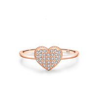 S925 Sterling Silver Diamond Inlaid Love Heart-shaped Ring Light Luxury High-end All-matching