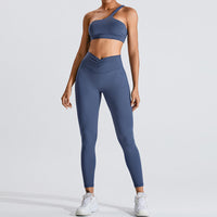 One-Shoulder Yoga Set with High-Waist Leggings