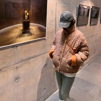 Quilted Plaid Puffer Jacket