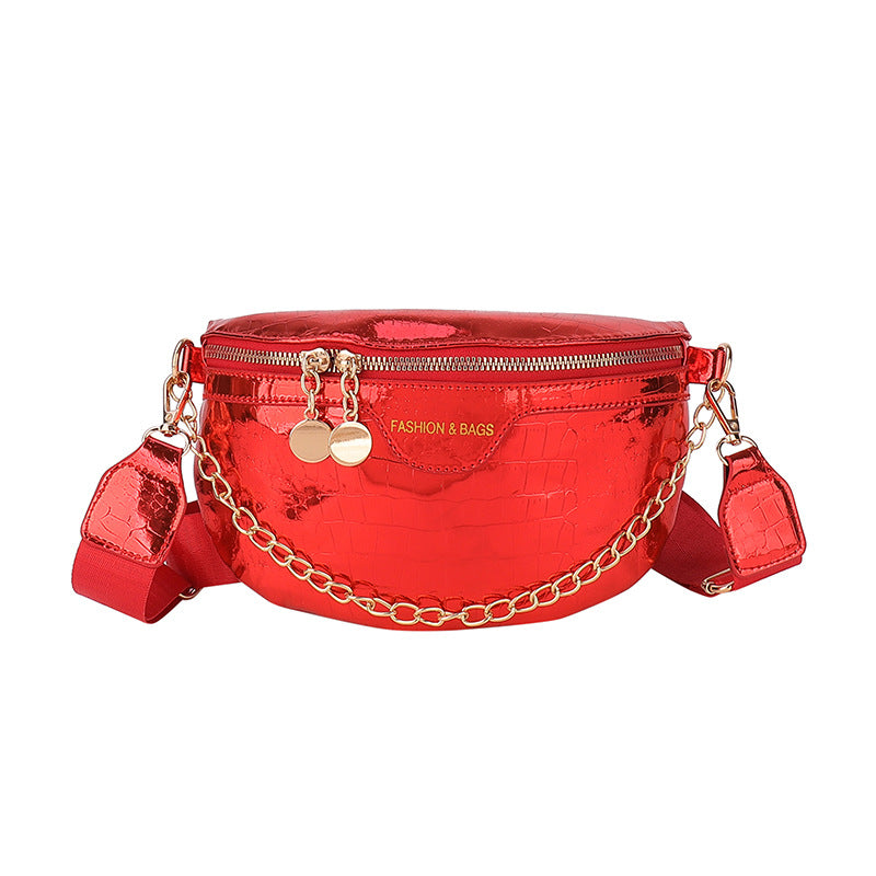 Shiny Chest Bag WesternWide Shoulder Strap Shoulder Bag