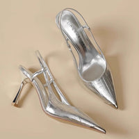 Pointed-toe Color-block Stiletto Heels