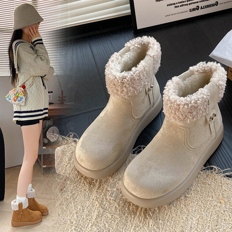 Retro Warm Fuzzy Cotton Shoes