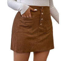 A- Line Skirt With Pockets Corduroy
