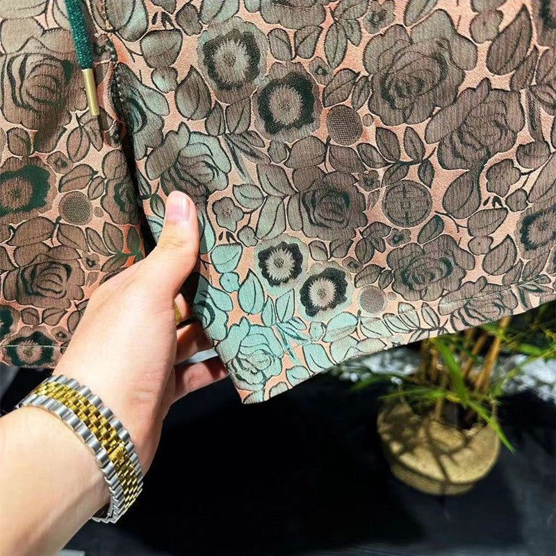 Flower Fashion Ice Silk Shorts