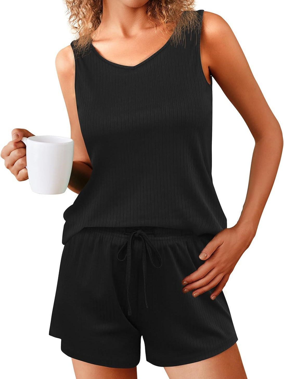 Rib Knitted Homewear Top & Shorts