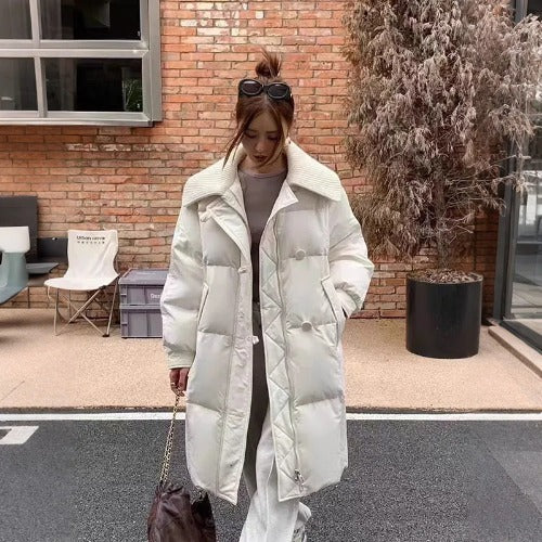 Fashionable Knitted Long Cotton Coat