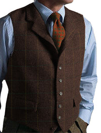 Suits plaid tweed gilet