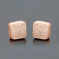 Simple Full-jeweled Stud Earrings Women's Fashion