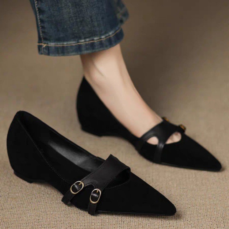 Vintage Pointed-toe Low-cut Flats