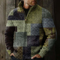 Casual 3D-printed Zip-up Jacket