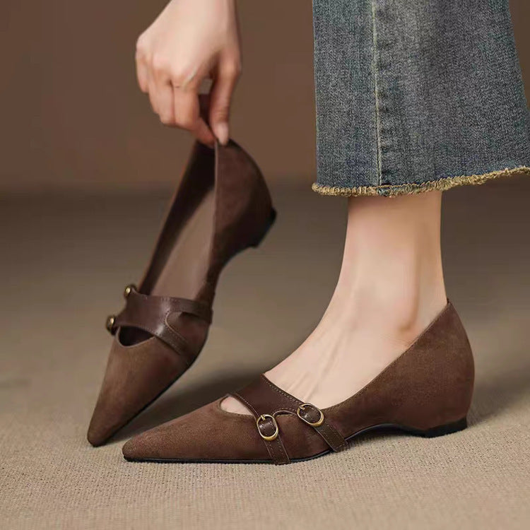 Vintage Pointed-toe Low-cut Flats