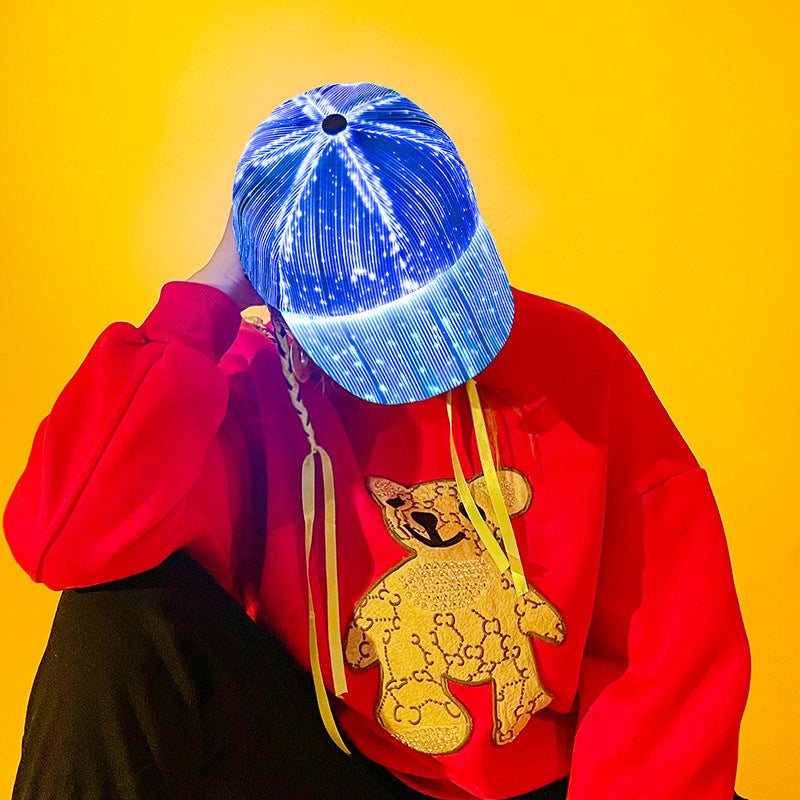 LED Luminous Peaked Hat Nightclub Dance Optical Fiber Aid