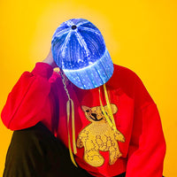 LED Luminous Peaked Hat Nightclub Dance Optical Fiber Aid