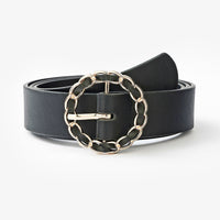 Round Buckle Exquisite PU Wrap Decorative Belt