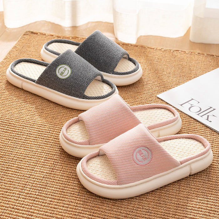 Household Cotton & Linen Indoor Slippers