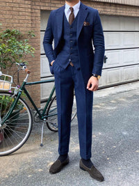 Autumn Winter Retro Herringbone Slim Fit Suits