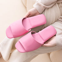 Leather Plain Color Simple Slippers