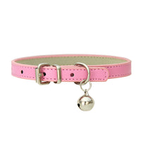 Japanese Style Bell PU Leather Leash Pet Dog Collar