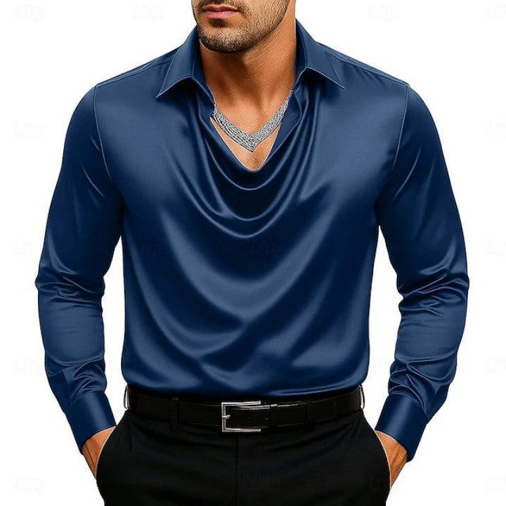 Elegant Minimalist Open-collar Shirt