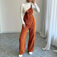 Corduroy Straight-Leg Bib Pants
