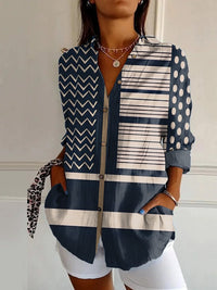 Floral Pattern 3D Printed Long-Sleeve Shirt