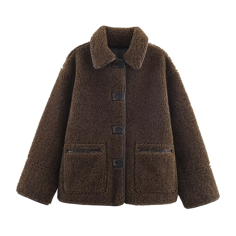 Cozy Casual Double-Sided Leather-and-Fur Coat
