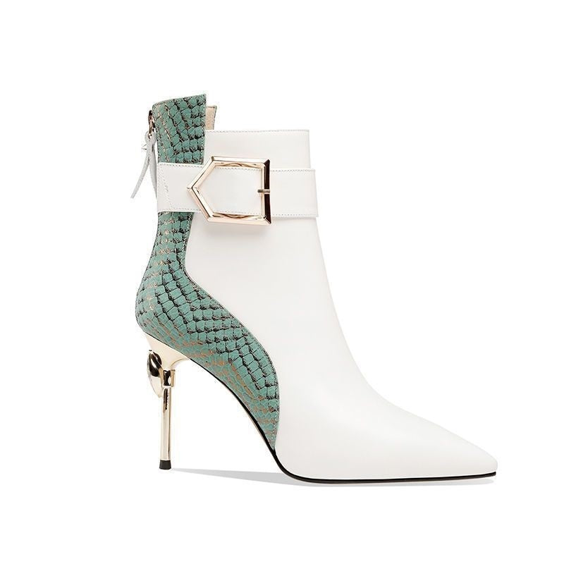 Fashion Ankle Boots with Pointed Toes and Back Zippers