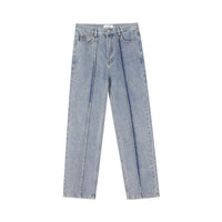 Deconstructed Stitching Straight Jeans