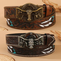 Western Cowboy Bullhead Punk Belt Retro Belt