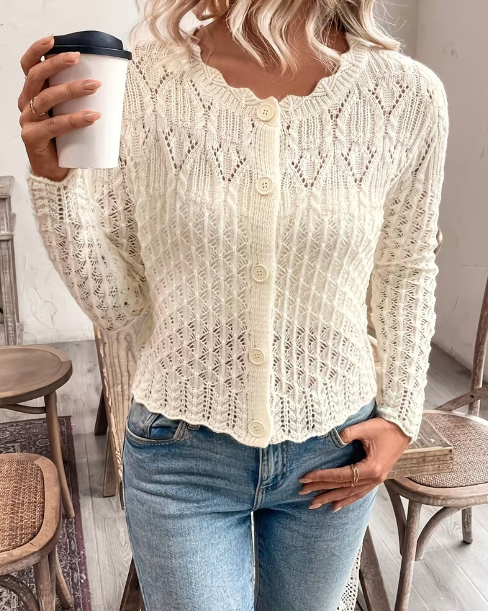 DV Lace Cardigan