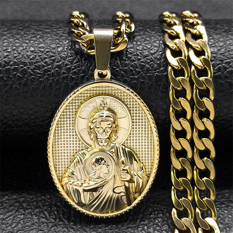 Hip Hop Stainless Steel Cross Shelf Necklace