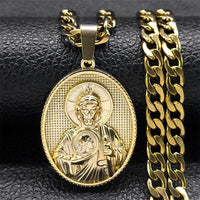 Hip Hop Stainless Steel Cross Shelf Necklace