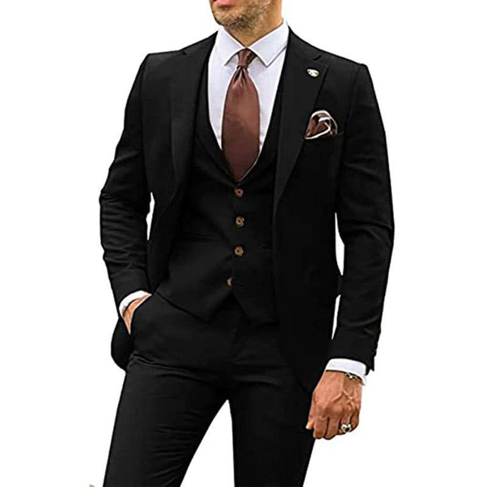Three-piece Slim-fit Dovetail Groom Dress