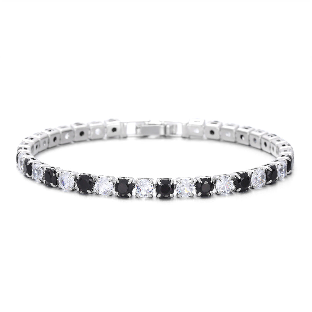 European And American Fashion 4mm Mixed Color Zircon Bracelet High-grade Light Luxury