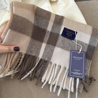 Unisex Cashmere-like Plaid Light Luxury Scarf