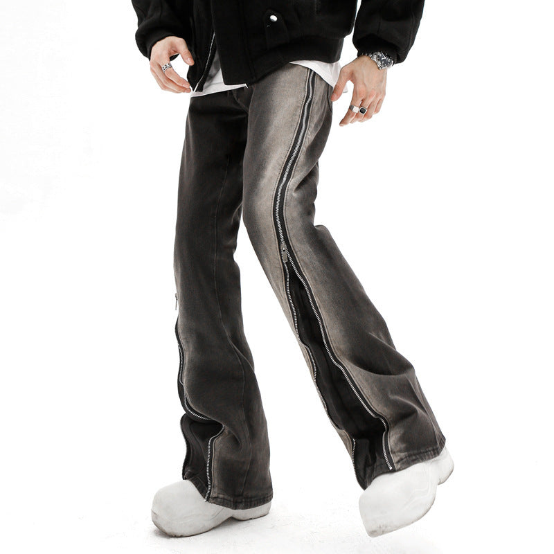 Design Zipper Straight-leg Trousers