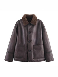 Cozy Casual Double-Sided Leather-and-Fur Coat