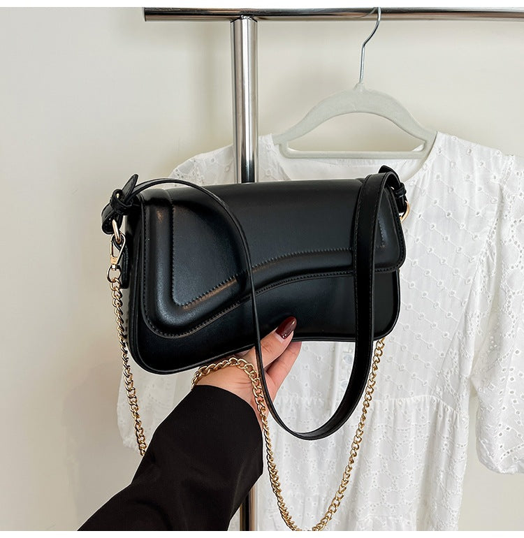 Women's Flap-top Magnetic-clip Shoulder Bag