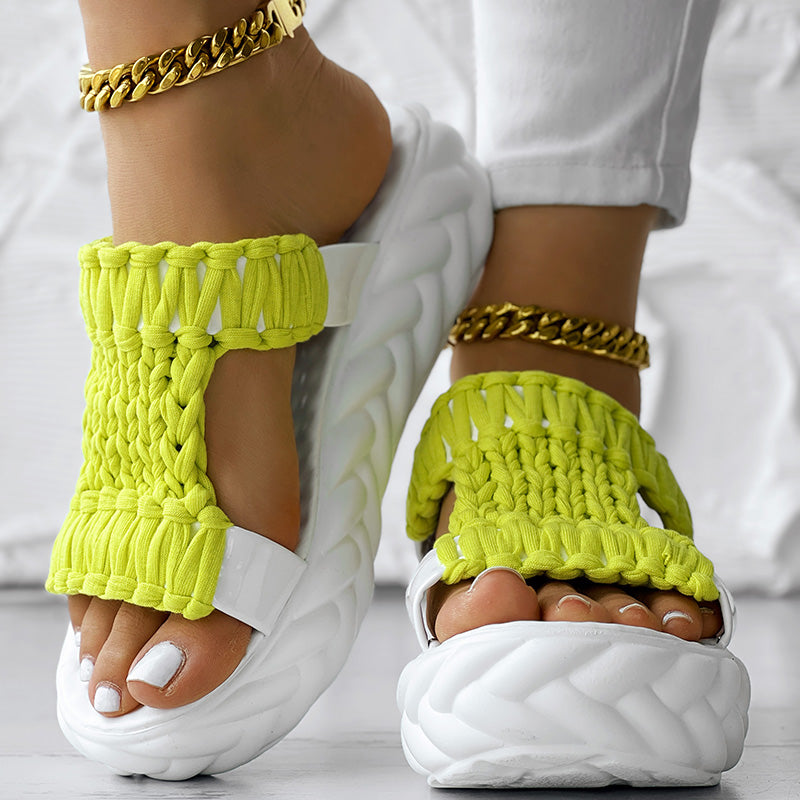 Summer Braided Knit Hollow Open Toe Sandals